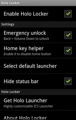 Holo Locker android App screenshot 2